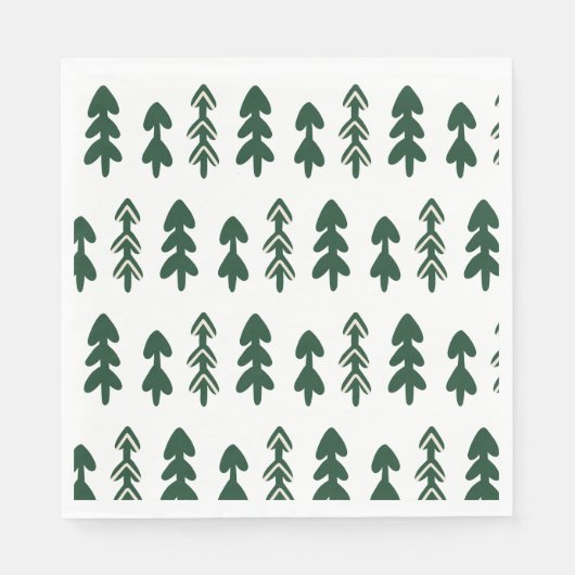 Modern Sketch Christmas Tree Paper Napkin Servet (Voorkant)