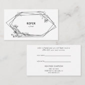 Modern Sketch Geometric Floral Aanbevelingskaartje (Voorkant / Achterkant)