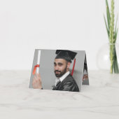 Modern Sketch Graduation Cap  Photo Afstudeerder Bedankkaart (Achterkant)