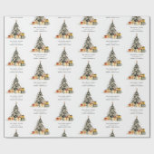 Modern Sketchy Christmas Tree Gifts Vakantie Kaart Cadeaupapier (Vlak)