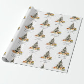 Modern Sketchy Christmas Tree Gifts Vakantie Kaart Cadeaupapier (Uitgerold)