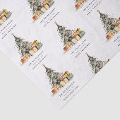 Modern Sketchy Christmas Tree Gifts Vakantie Kaart Tissuepapier (Detail)