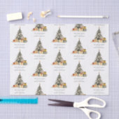 Modern Sketchy Christmas Tree Gifts Vakantie Kaart Tissuepapier (Craft)