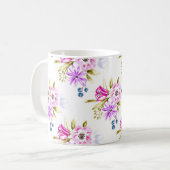 Modern Sketchy Floral Print Koffiemok (Voorkant links)