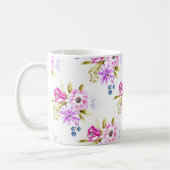 Modern Sketchy Floral Print Koffiemok (Links)