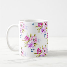 Modern Sketchy Floral Print Koffiemok
