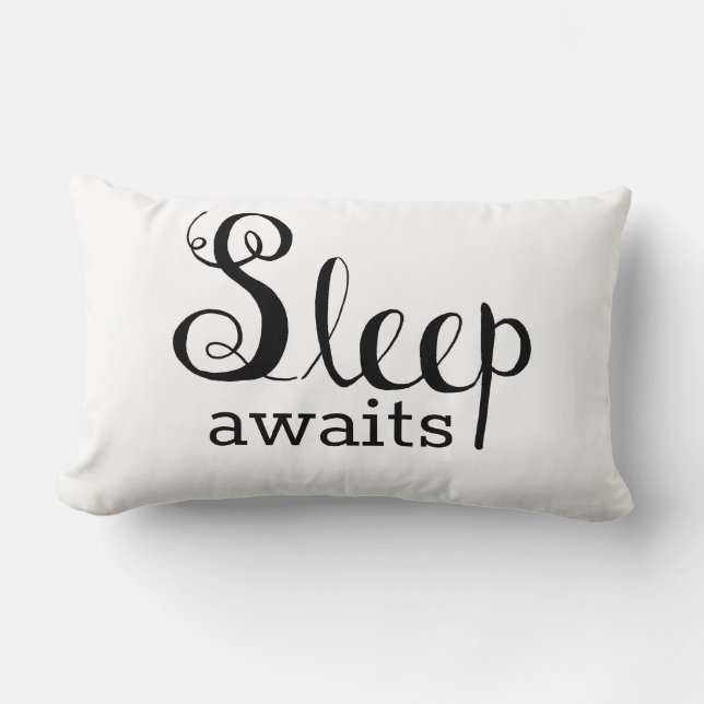 Modern Sketchy-minimalist Slaapwacht op Geo Kussen (Voorkant)