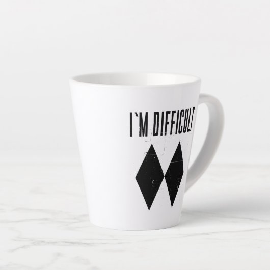 Modern Ski ik ben moeilijk Skiers Gag Latte Mok (Rechterhoek)