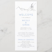 Modern skigebied Charmante winterse bergtoppen Programmakaart (Voorkant)