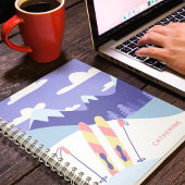 Modern Skiing Winter Ski Slopes Personalized Notitieboek