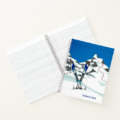Modern Skiing Winter Ski Slopes Personalized Notitieboek (Binnen)