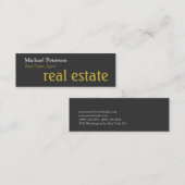 Modern Skinny Grey Gold Colour Agent Visitekaartje (Voorkant / Achterkant)