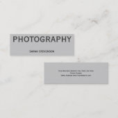 Modern Skinny Minimalistisch Grijs Visitekaartje (Voorkant / Achterkant)