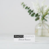 Modern Skinny White Black Script Visitekaartje (Staand voorkant)