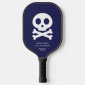 Modern Skull Botten Navy Blue Pickleball Team Paddle (Voorkant)