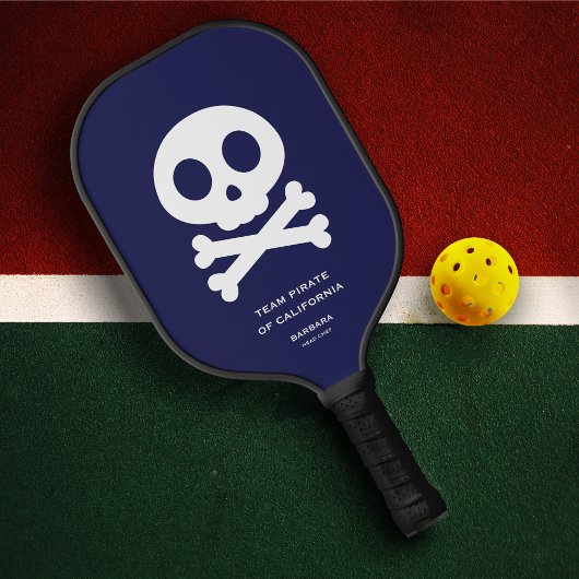 Modern Skull Botten Navy Blue Pickleball Team Paddle