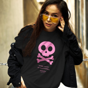 Modern Skull Botten Roze Pickleball Familie Team T-shirt