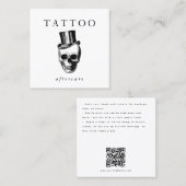 Modern Skull Tattoo Nazorg Instructies QR Code Vierkante Visitekaartje (Voorkant / Achterkant)
