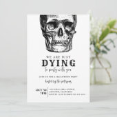 Modern Skull Volwassen Halloween Kostuumfeest Kaart (Staand voorkant)