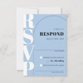 Modern Sky Blue Ampersand Arch Wedding RSVP Kaart (Voorkant)