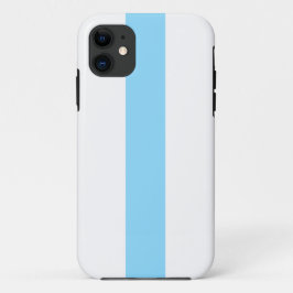 Modern Sky Blue Center Stripe Witte achtergrond Case-Mate iPhone Case