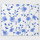 Modern Sky Blue Daisy Floral Cadeaupapier (Vlak)