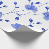 Modern Sky Blue Daisy Floral Cadeaupapier (Hoek)