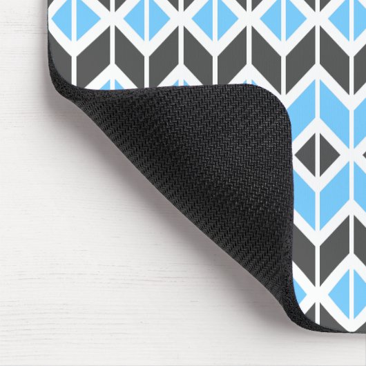 Modern Sky Blue Dark Gray Herringbone Geometric Muismat (Hoek)