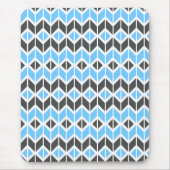 Modern Sky Blue Dark Gray Herringbone Geometric Muismat (Voorkant)