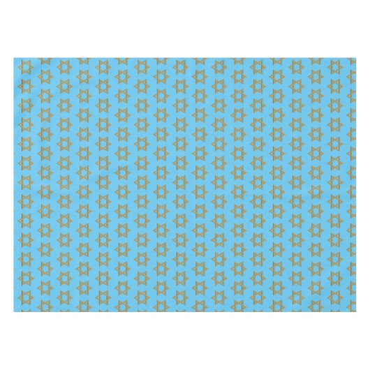 Modern Sky Blue | Pascha | STER OF DAVID Tafelkleed (Voorkant (Horizontaal))