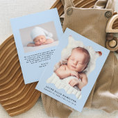 Modern Sky Blue Wavy Lijst 2 Foto Geboorte Aankondiging