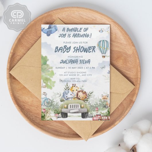 Modern Sky Blue Witte Teddybeer Bloemen Ontwerp Kaart