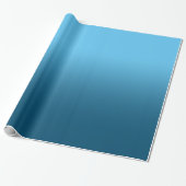 Modern Sky en Ocean Blue Ombre Cadeaupapier (Uitgerold)