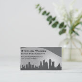 Modern Skyline Gray Visitekaartje (Staand voorkant)