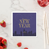 Modern Skyline Happy New Year's Paper Napkins Servet (Insitu)