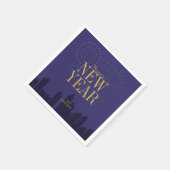 Modern Skyline Happy New Year's Paper Napkins Servet (Hoek)
