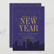 Modern Skyline Kaart nieuwjaars Eva Party