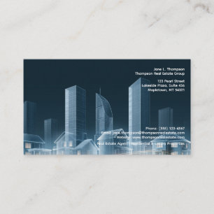 Modern Skyline Vastgoed Zakelijke Kaart 🏙️🏡  Visitekaartje