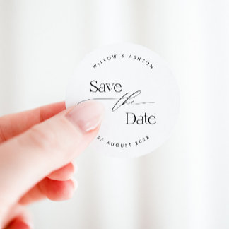Modern Sla de Date Sticker op met Script Font