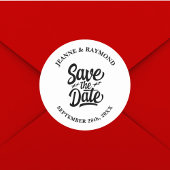 Modern Sla de datum Aangepaste bruiloft aankondigi Ronde Sticker