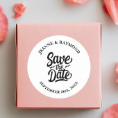 Modern Sla de datum Aangepaste bruiloft aankondigi Ronde Sticker