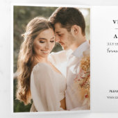 Modern Sla de datum foto bruiloft Drieluik Aankondiging (Binnenzijde eerst)