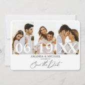 Modern Sla de Datum Foto QR Code Bruiloft Kaart (Voorkant)