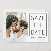 Modern Sla de datum Foto QR Code Bruiloft Kaart (Voorkant)