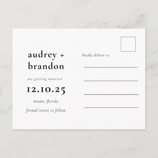 Modern Sla de datum op 3 Fotocollage Aankondigingskaart (Achterkant)