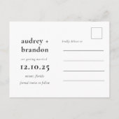 Modern Sla de datum op 3 Fotocollage Aankondigingskaart (Achterkant)