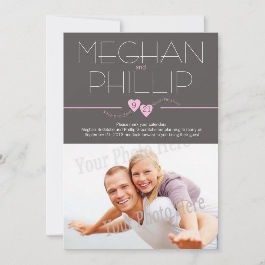 Modern Sla de datum op met foto Save The Date (Voorkant)