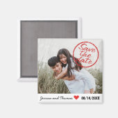 Modern Sla de datumstempel aangepaste foto op Magneet (Voorkant / Achterkant)