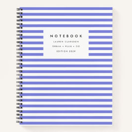 Modern slakkenhuisje blauw gestreept notitieboek