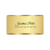 Modern Slank Elegant Goud Handgeschreven Script Na Etiket (Voorkant)